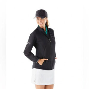Callaway ladies full zip black windbreaker jacket size large